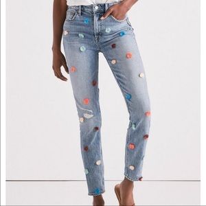 Lucky Brand Bridgette Skinny Jeans with cute Pom Pom details